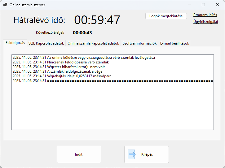 Online számla szerver